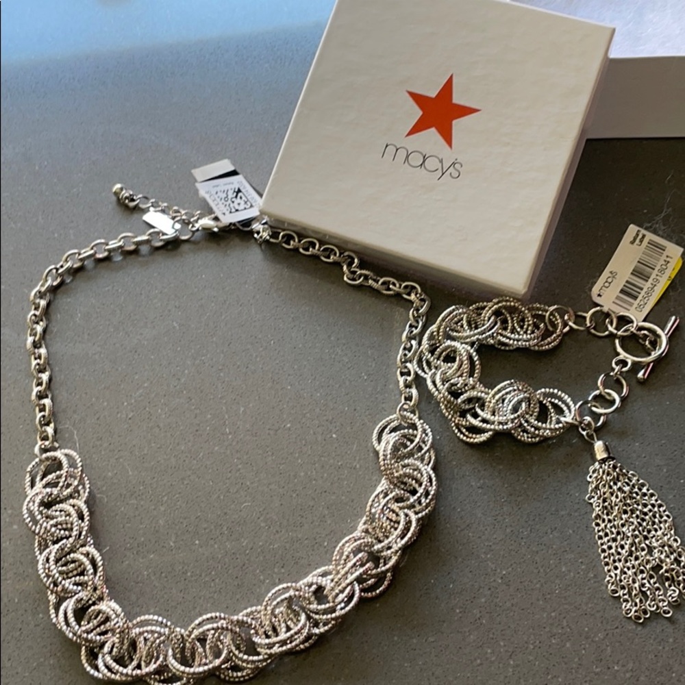 Toggle bracelet and matching necklace, costume